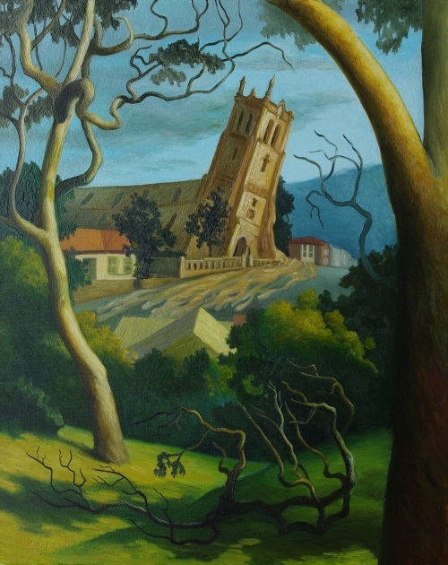 Landscape with Melting Church