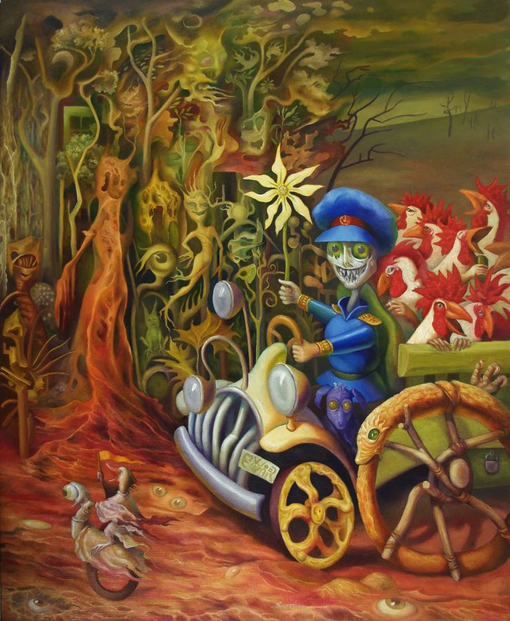 Chickens In A Taxi Nolan Art
